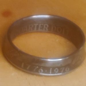 1976-1776 bicentennial quarter dollar coin ring